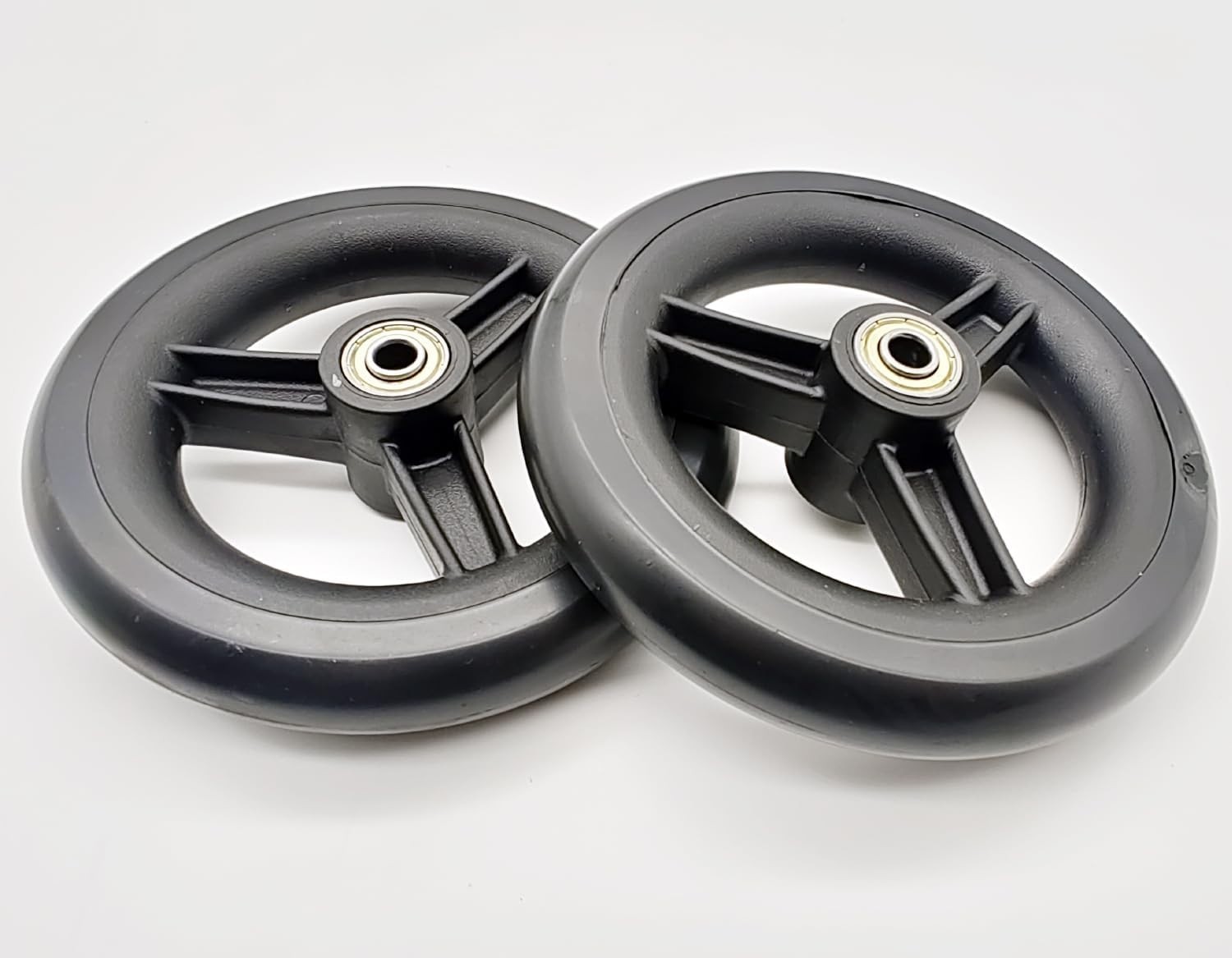 6-Inch Solid Rollator Replacement Wheels | Complete Assembly for Enhanced Safety