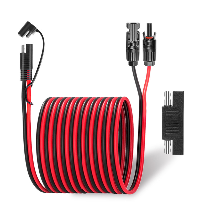 Ansoufien Solar Panel Connectors To Sae Adapter Cable 30Ft 10Awg Solar Panel