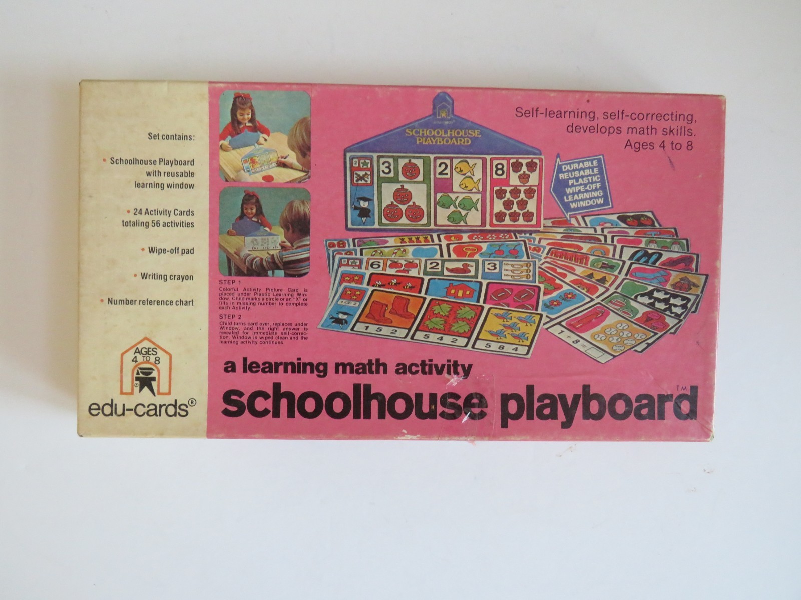 1975 Schoolhouse Playboard A Learning Math Activity by Edu Cards - Ages 4 to 8