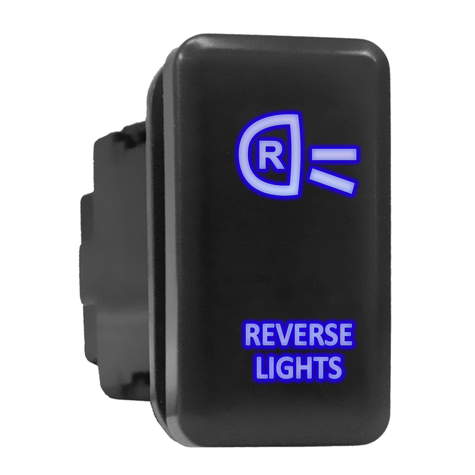REVERSE LIGHTS Blue Backlit Switch Tall Push Button 1.54"x 0.83" (Fit: Toyota)
