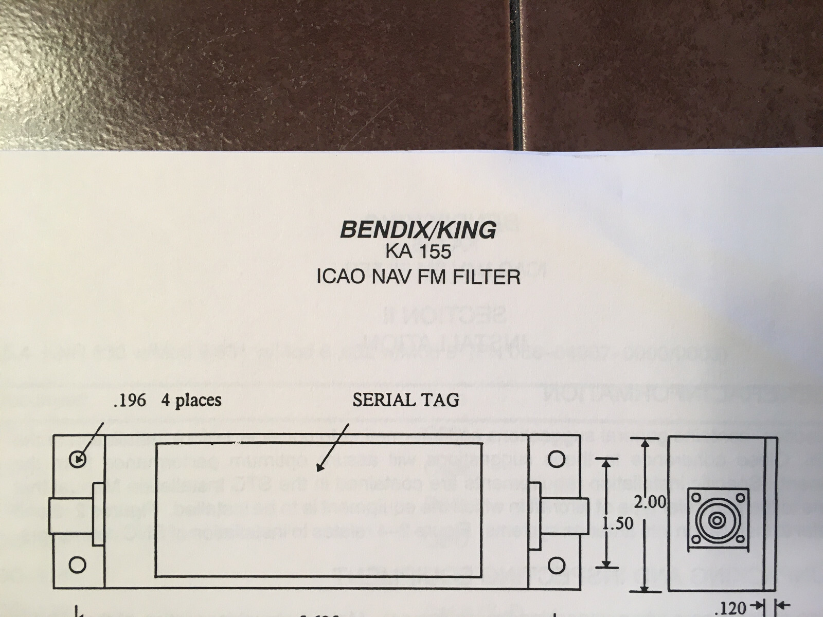 Bendix/King KA-155 ICAO Nav FM Filter Install Manual