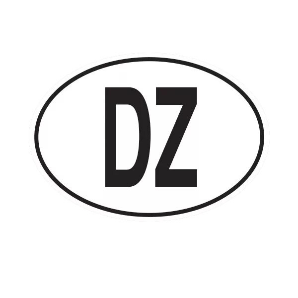 DZ Algeria Country Code Oval Sticker