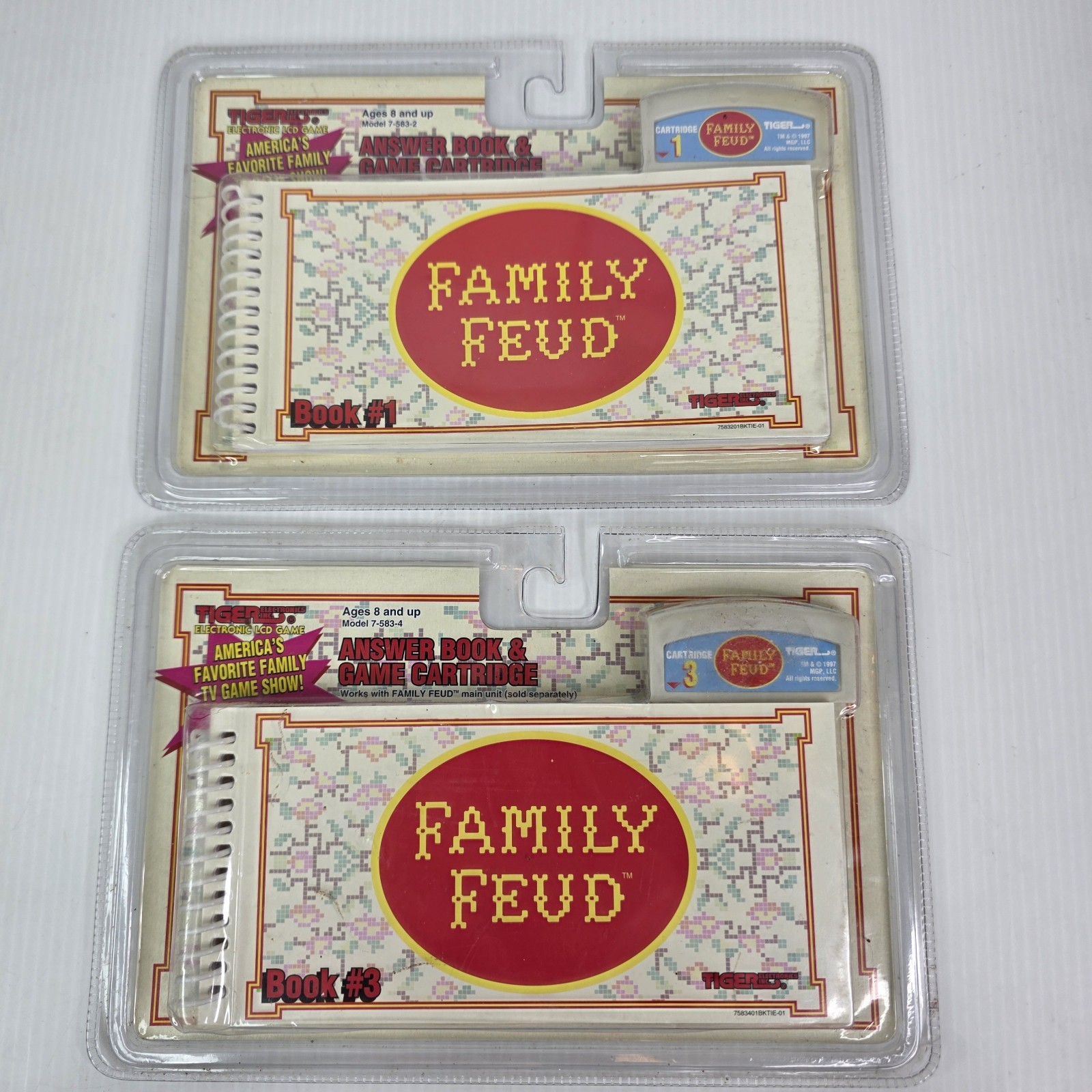 Vintage Family Feud #1 & #3 Answer Book & Game Cartridge Tiger 1997  Both Sealed