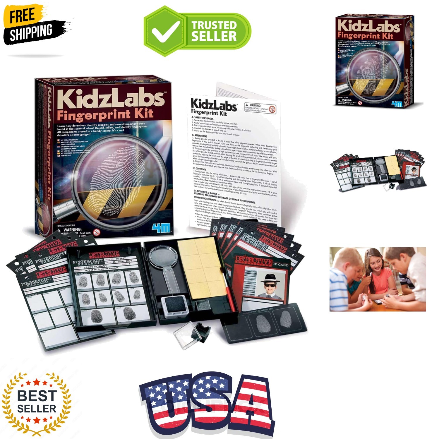Kidzlabs Finger Print Kit, Dectective Science Kit , For Boys & Girls Ages 8+