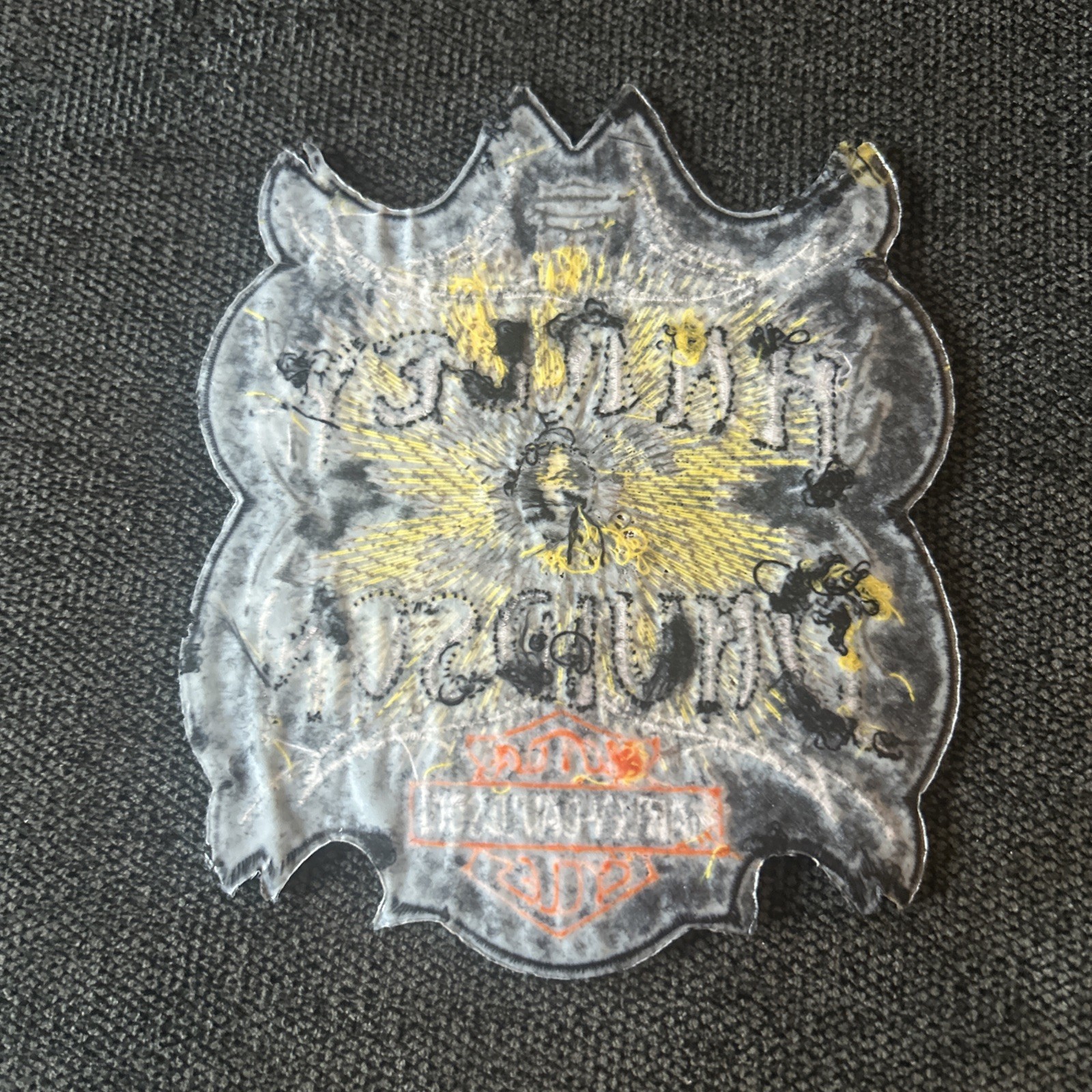 Harley Davidson Skull Bar & Shield Black White Vest Patch