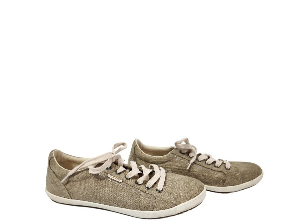 Taos Star Canvas Lace Up Sneakers Khaki Tan Comfort Shoes Women's 10.5 Wide