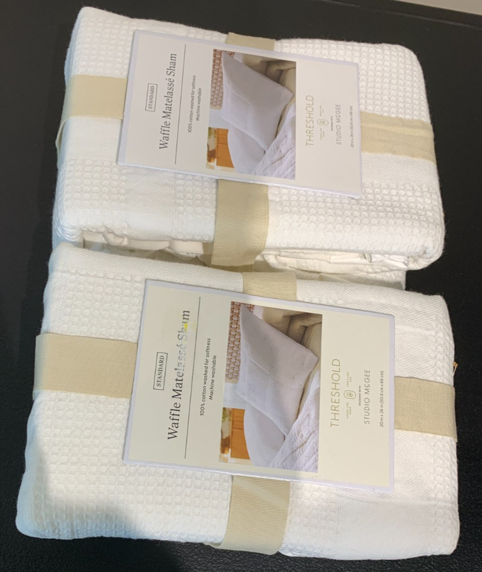 1PC New Threshold designed with Studio McGee White Waffle Matelasse Quilt Sham