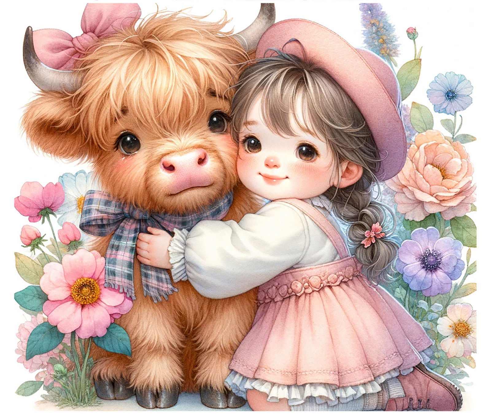 Girl & Highland, Mouse Pad, Sublimated, Can Personalize, Made to Order (mp317)