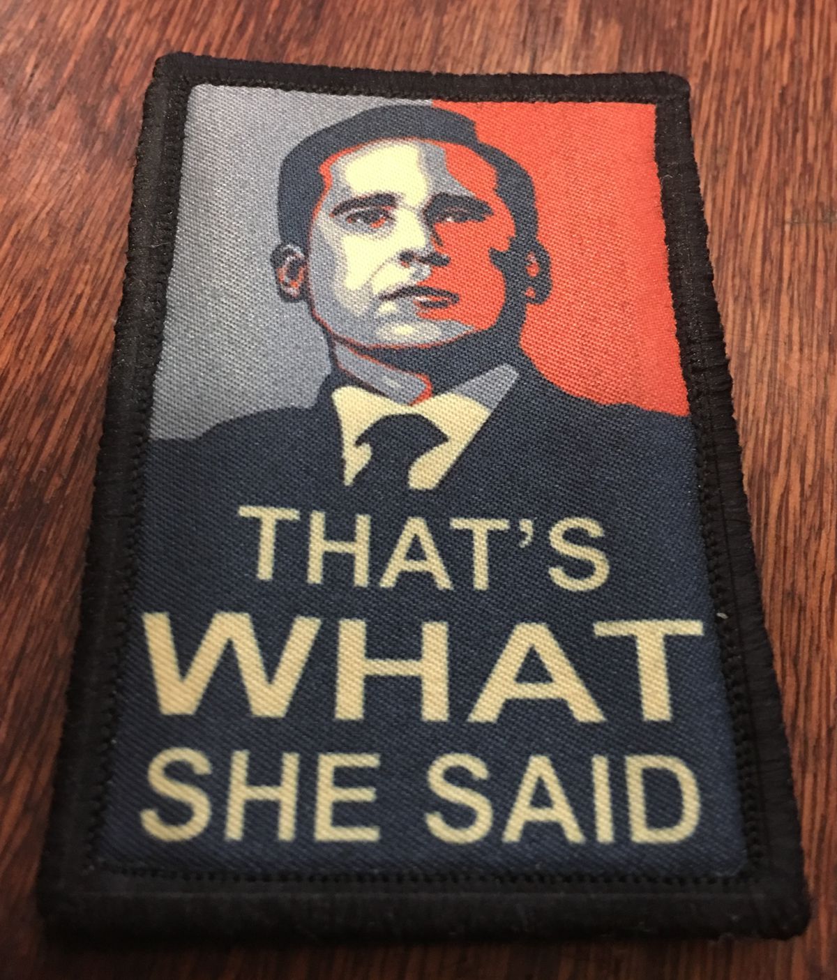 Office Space Gangsta Morale Patch Tactical Military Army Badge Flag Red stapler