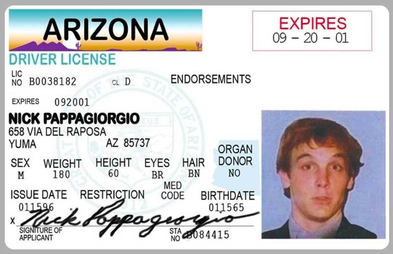 Nick Pappagiorgio Vegas Vacation Movie ID Card Novelty Drivers License Prop