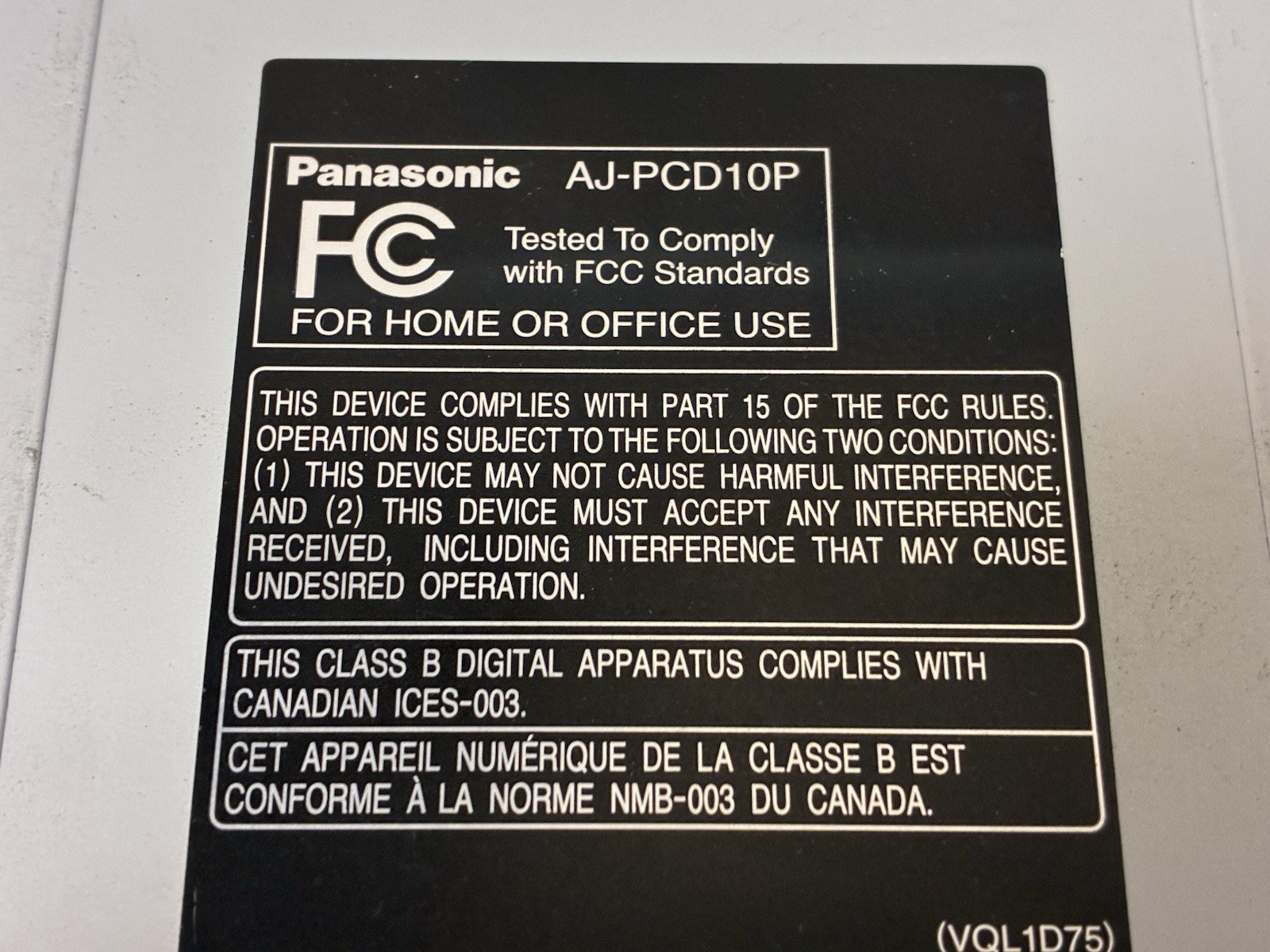Panasonic AJ-PCD10P FIVE-SLOT P2 SOLID-STATE MEMORY DRIVE / NO POWER SUPPLY