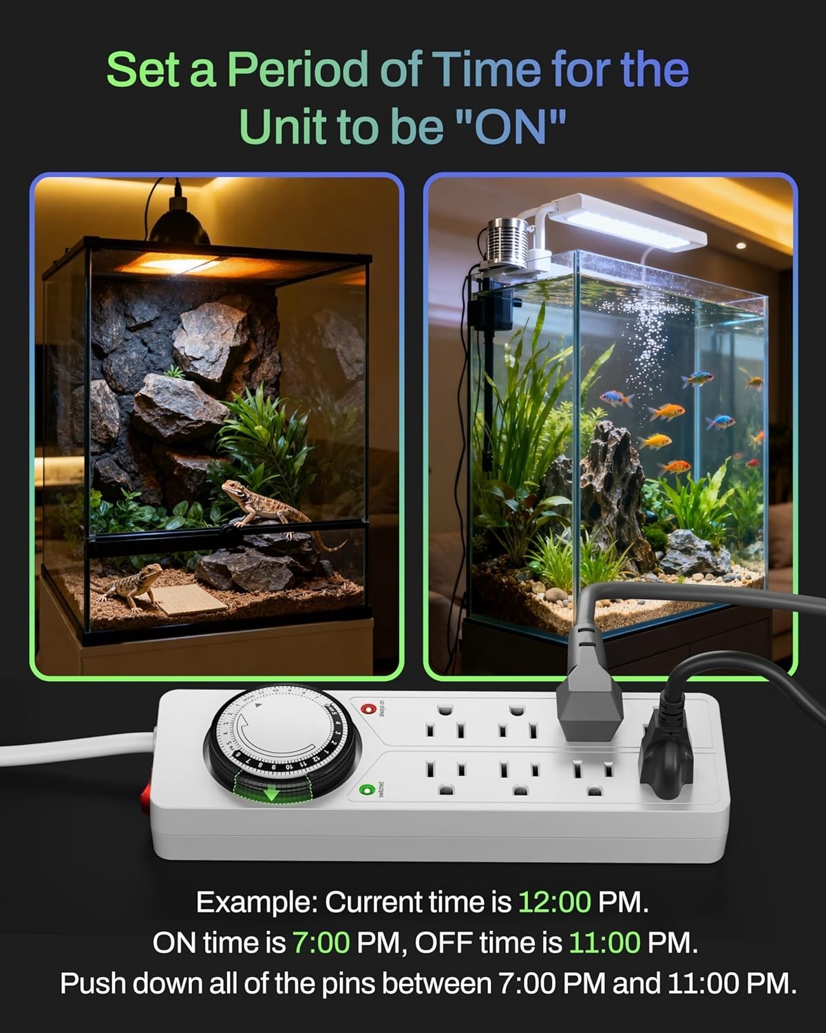 High Yield 8 Outlet Surge Protector / Timer 8 outlets (4-timer, 4-constant)