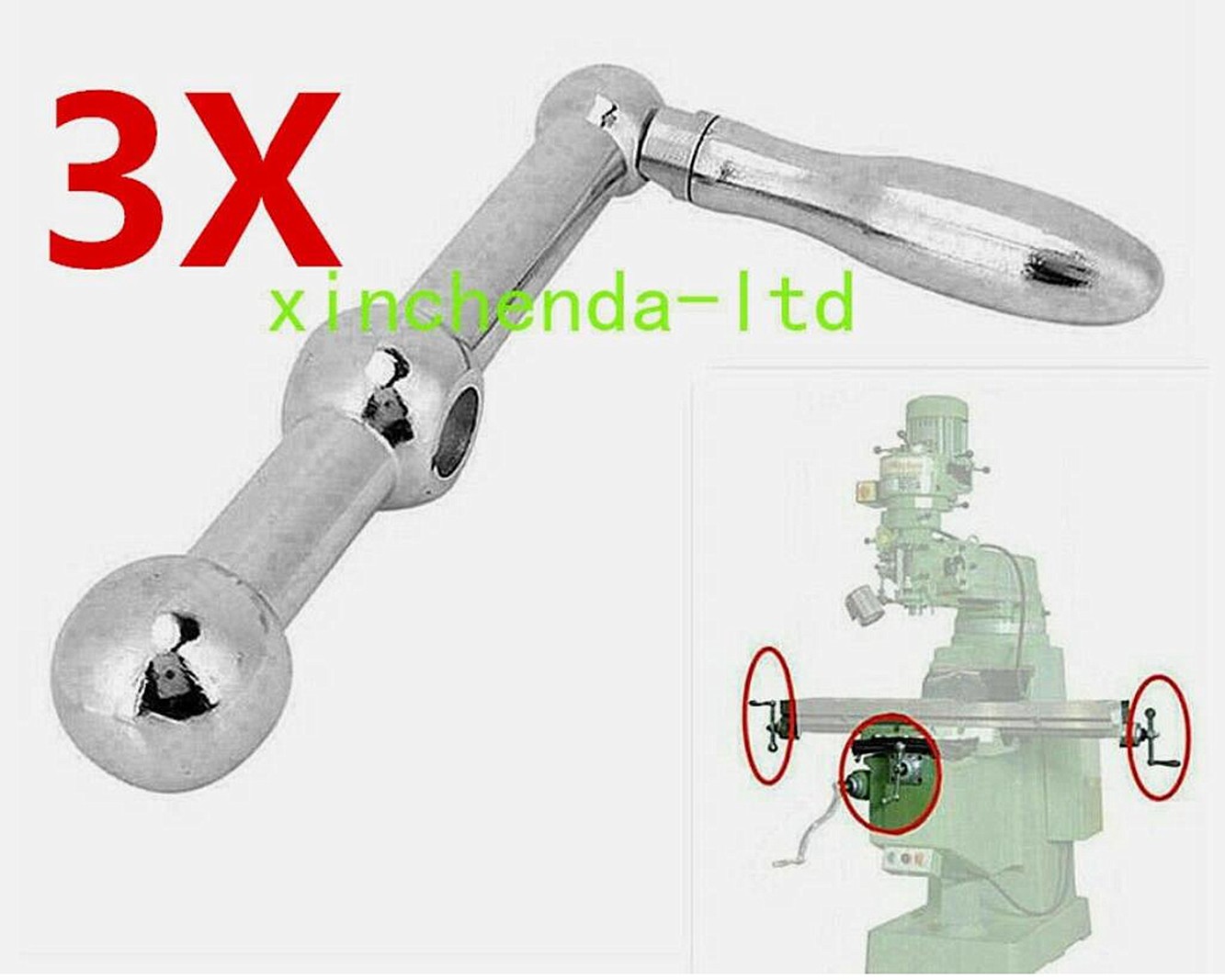 3 Set Milling Machine Part Three Ball Crank Table Handle For Bridgeport X&Y Axis