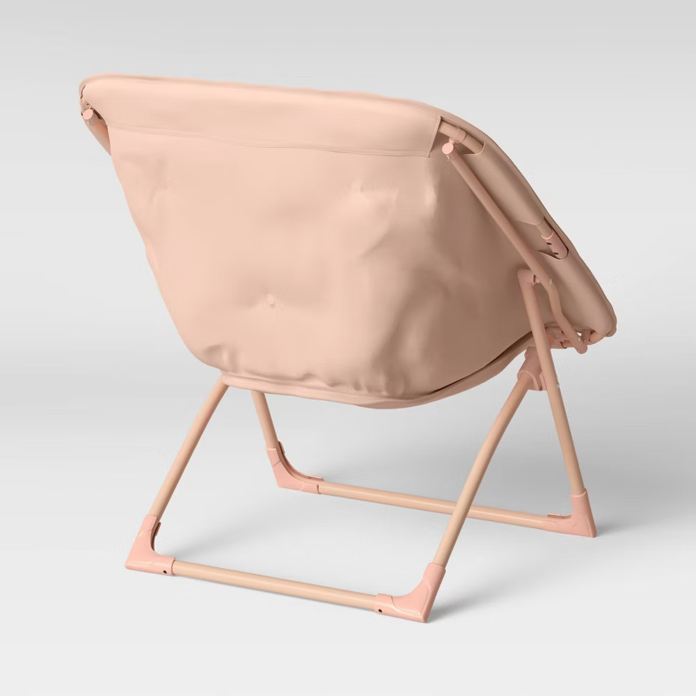 Pillowfort Folding Dish Children's Kids' Chair Saucer Foldable Armless Peach