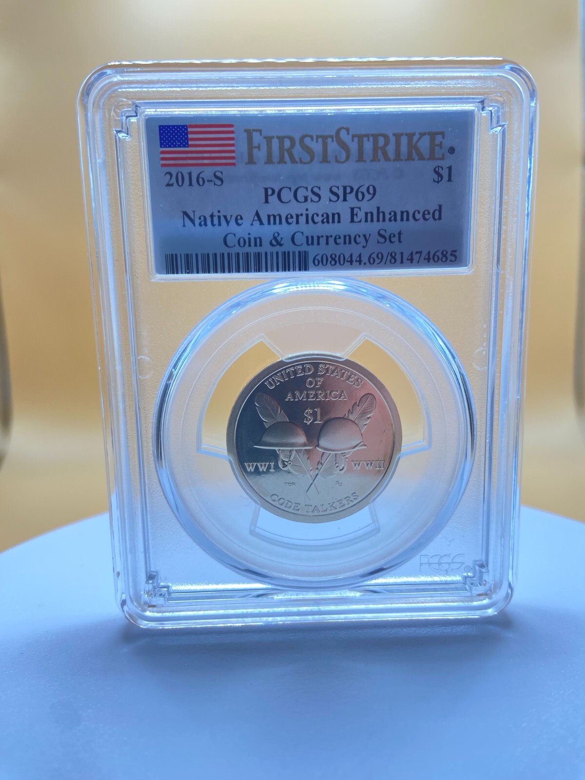 RARE!! 2016-S 2016 S SACAGAWEA "WARTIME CODE TALKERS", NGC Graded SP 69 ENHANCED