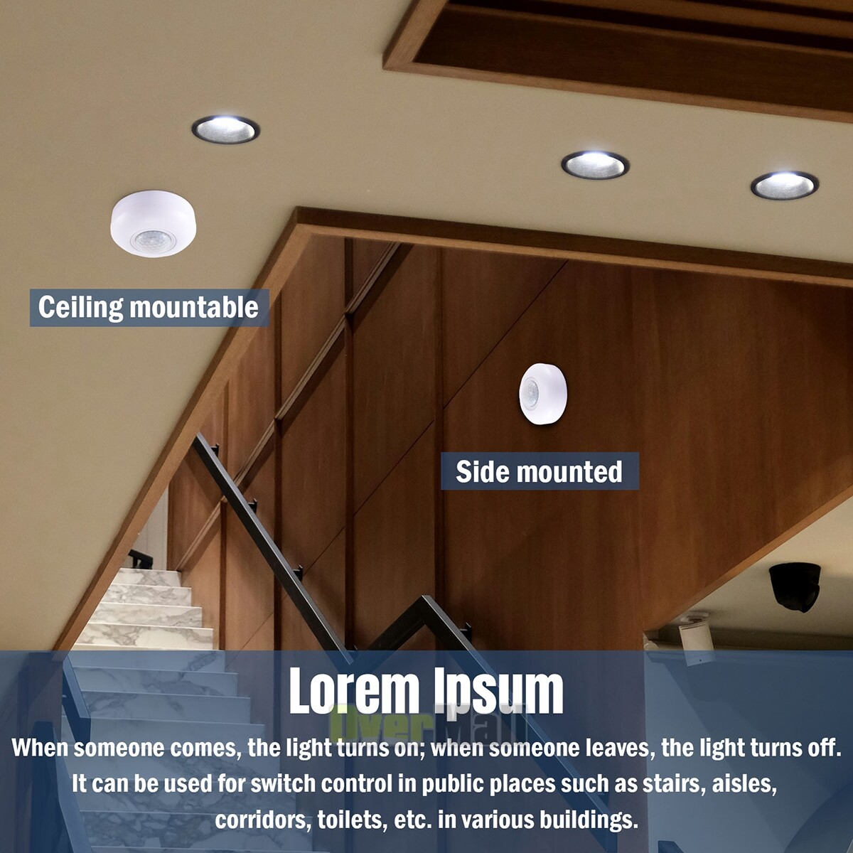 High Sensitivity Ceiling Mount Mini Sensor Switch For Led Lights TIME/LUX Adjust