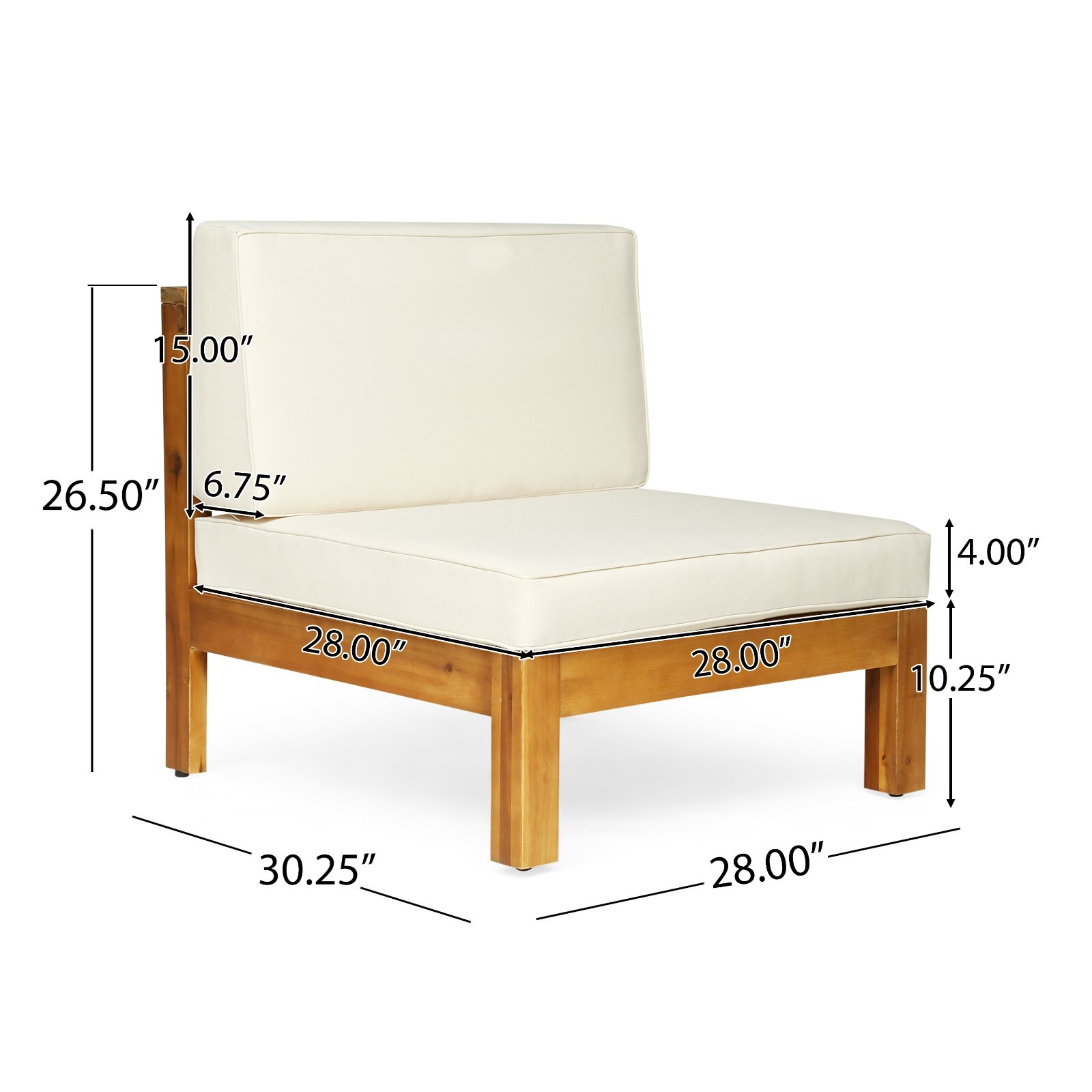 Isabella Outdoor 9 Seater Acacia Wood Sectional Sofa Set