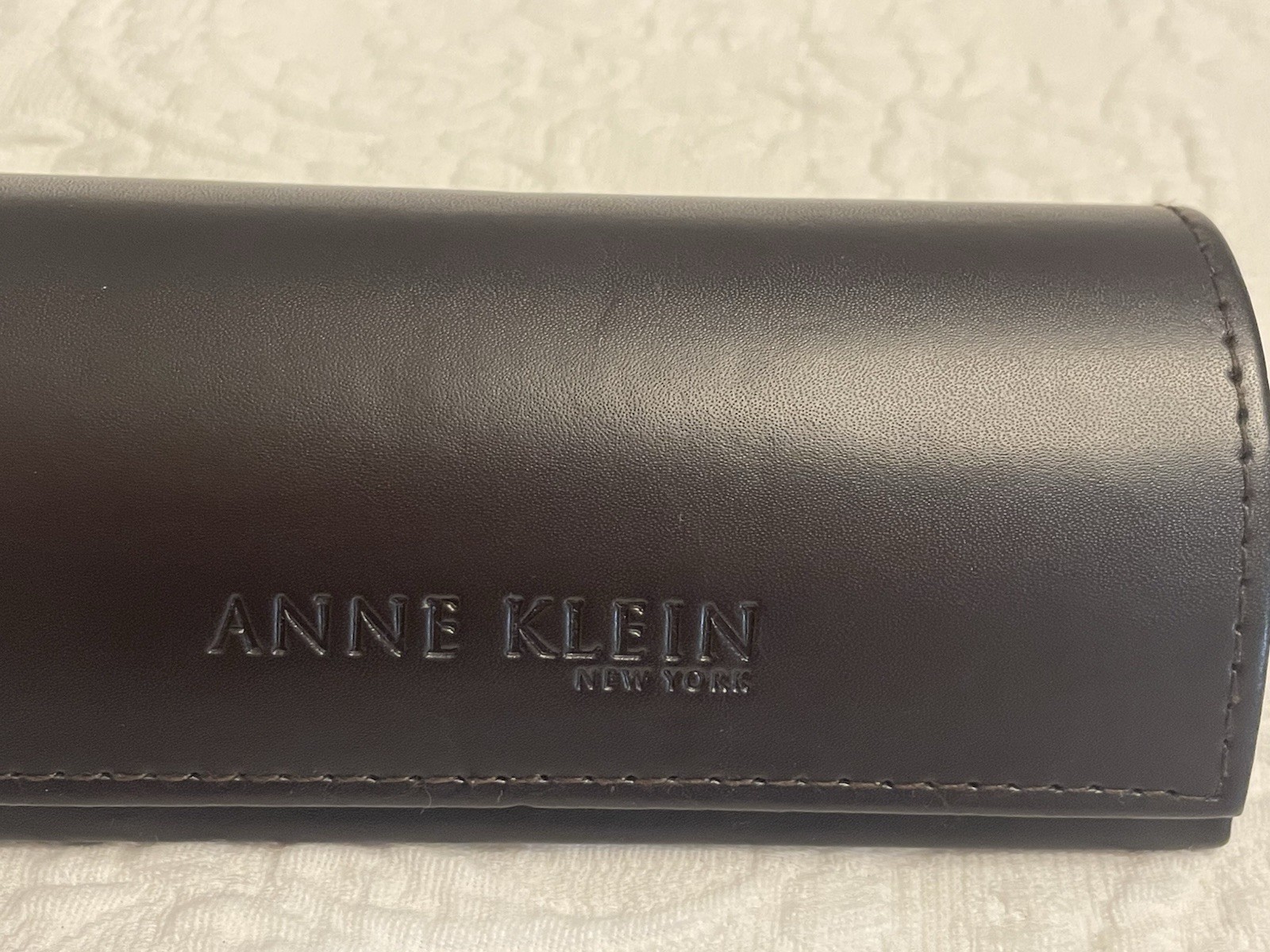 Anne Klein New York Dark Brown Eyeglasses Case Hard Style Flap Magnetic Closure