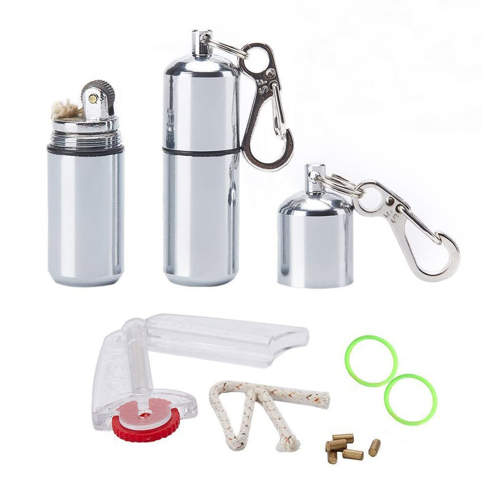2 Pcs EDC Peanut Waterproof Keychain Lighter for Survival Emergency Fire Starter