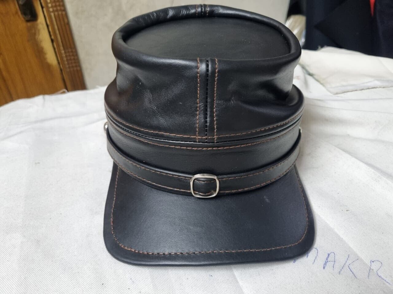 Leather Kepi American Civil War Cap Replica History Confederate Militaria