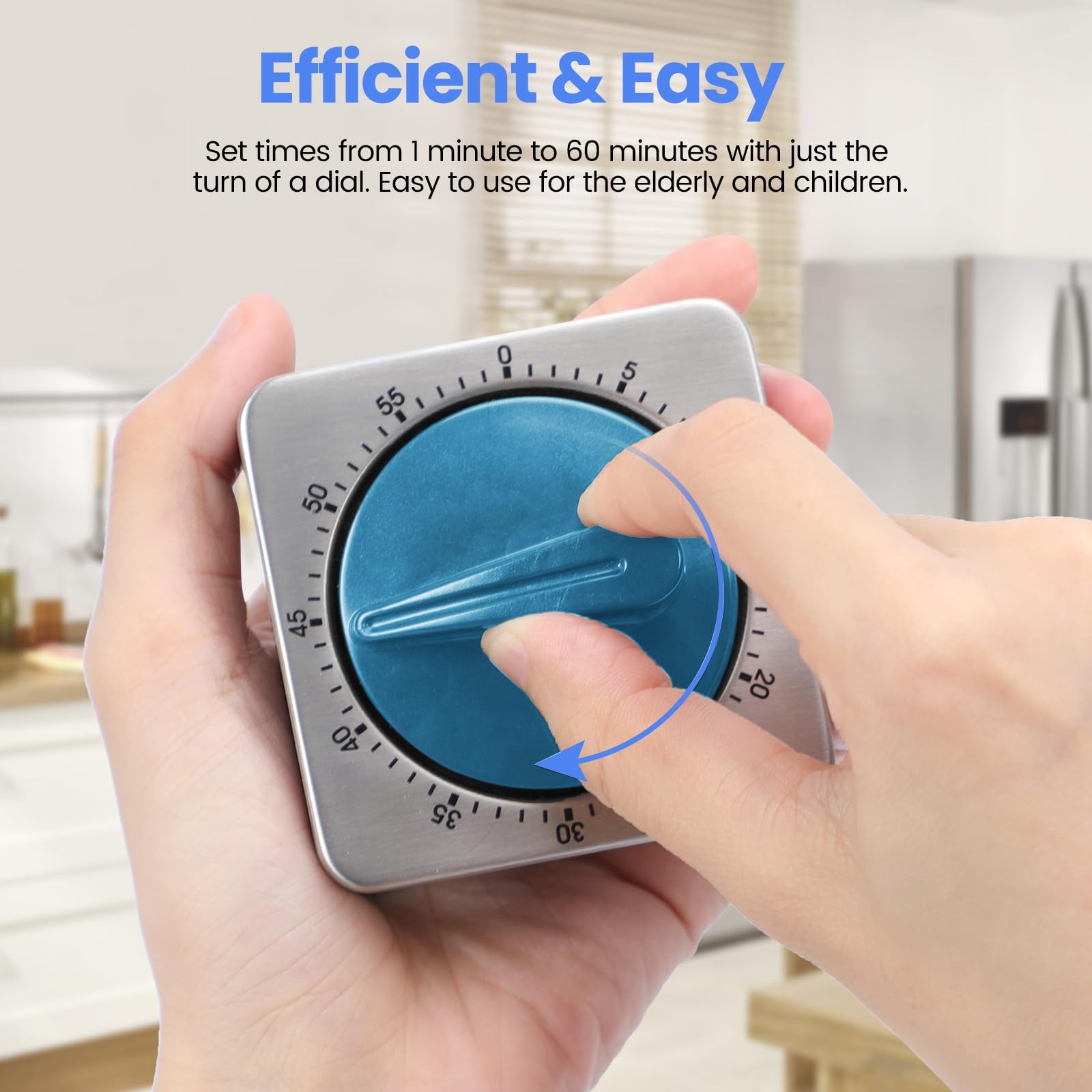 Kitchen Timers for Cooking, Chef Cooking Timer Clock with Loud Alarm,100% Mec...