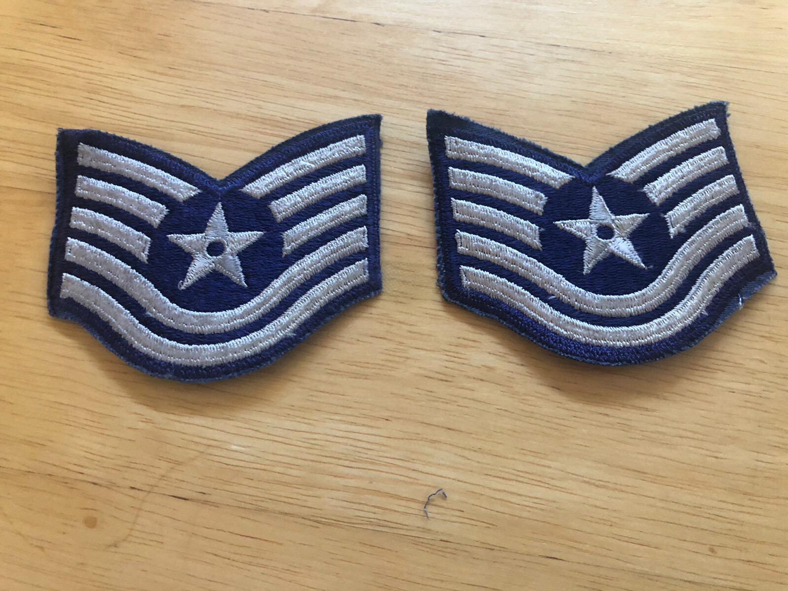 2 Military Patches US Air Force Dress Color Technical Sergeant Rank E-6 Sets.