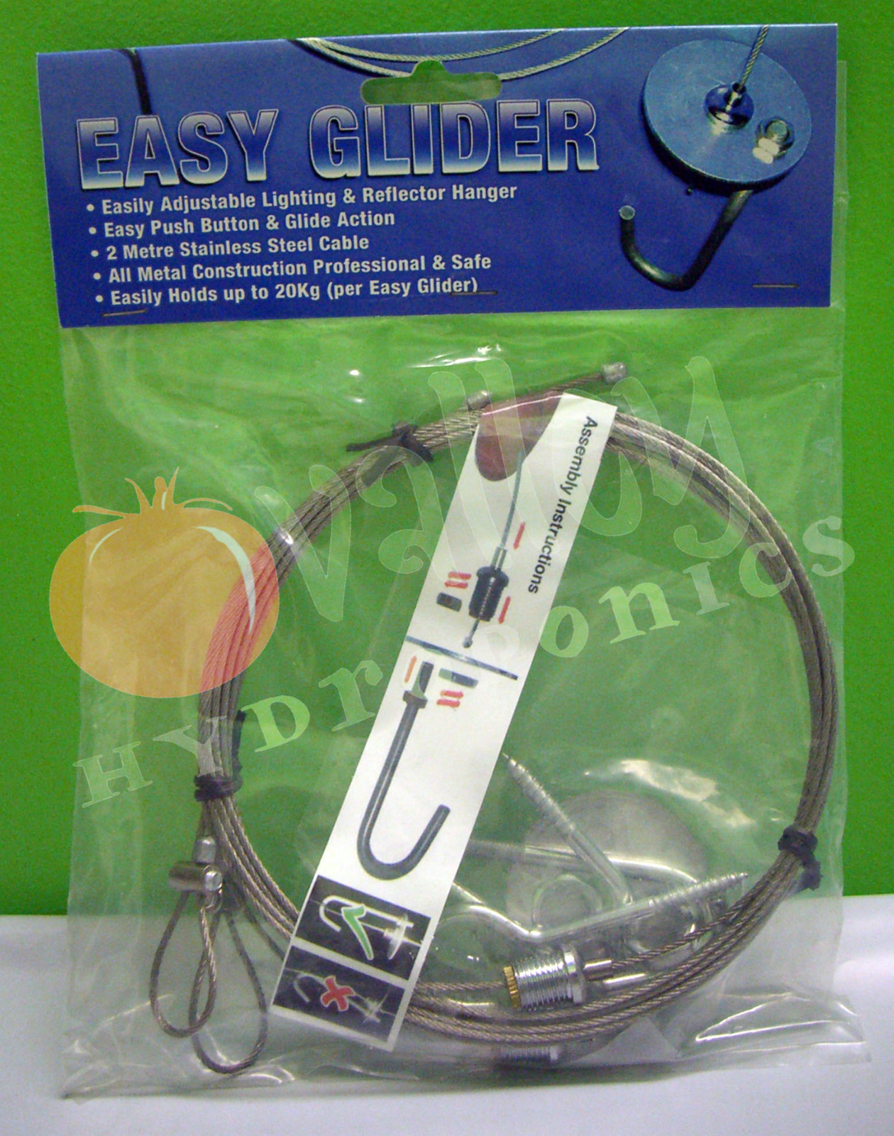 Hydrofarm EASY GLIDER LIGHT HANGING KIT Reflector Hood Hanger Metal Steel RFEG