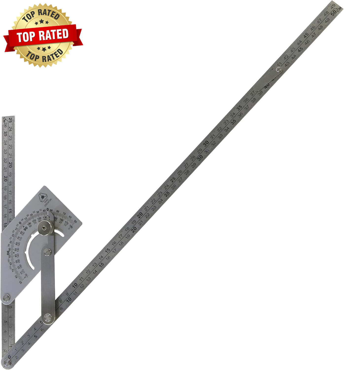 Angle Finder IV, Stainless Steel Protractor 0-180 Degrees, Measures inside or ou