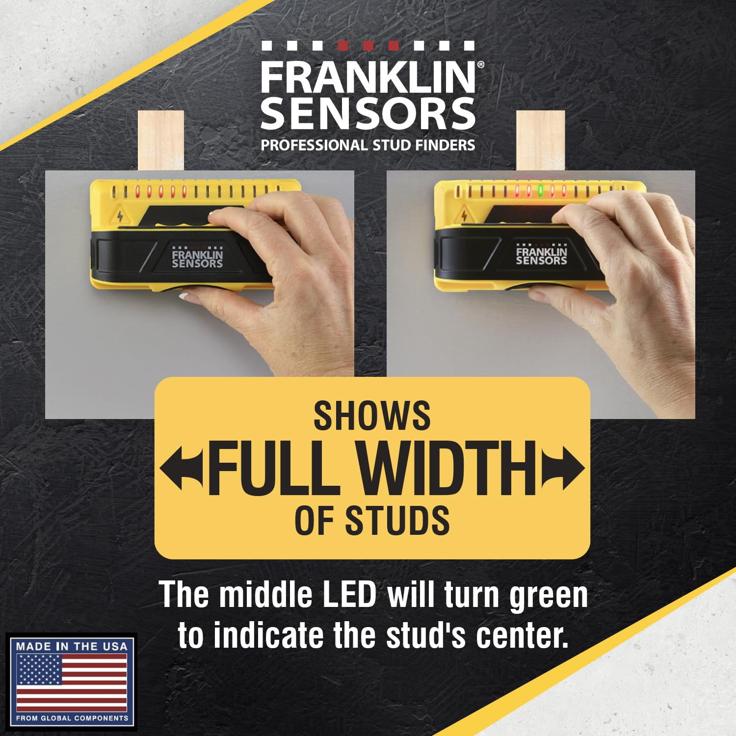 Prosensor M150/X990 Stud Finder with Live Wire Detection | 9-Sensor Wall Scanner
