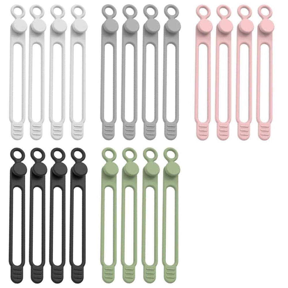 Data Cable Organizer, Upgrade Silicone Cable Ties Reusable Cable Management3201
