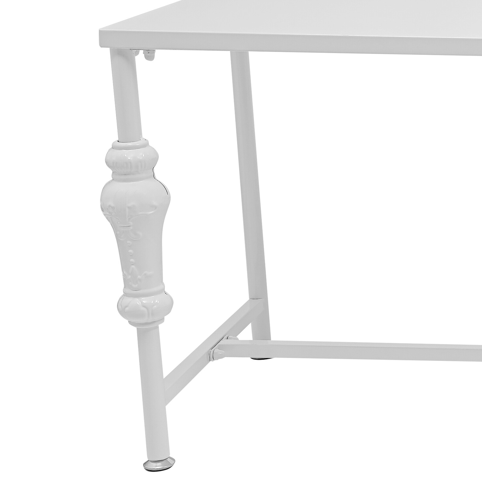 2PCS White Industrial Retail Display Tables Standing Clothing Shoes Display Rack