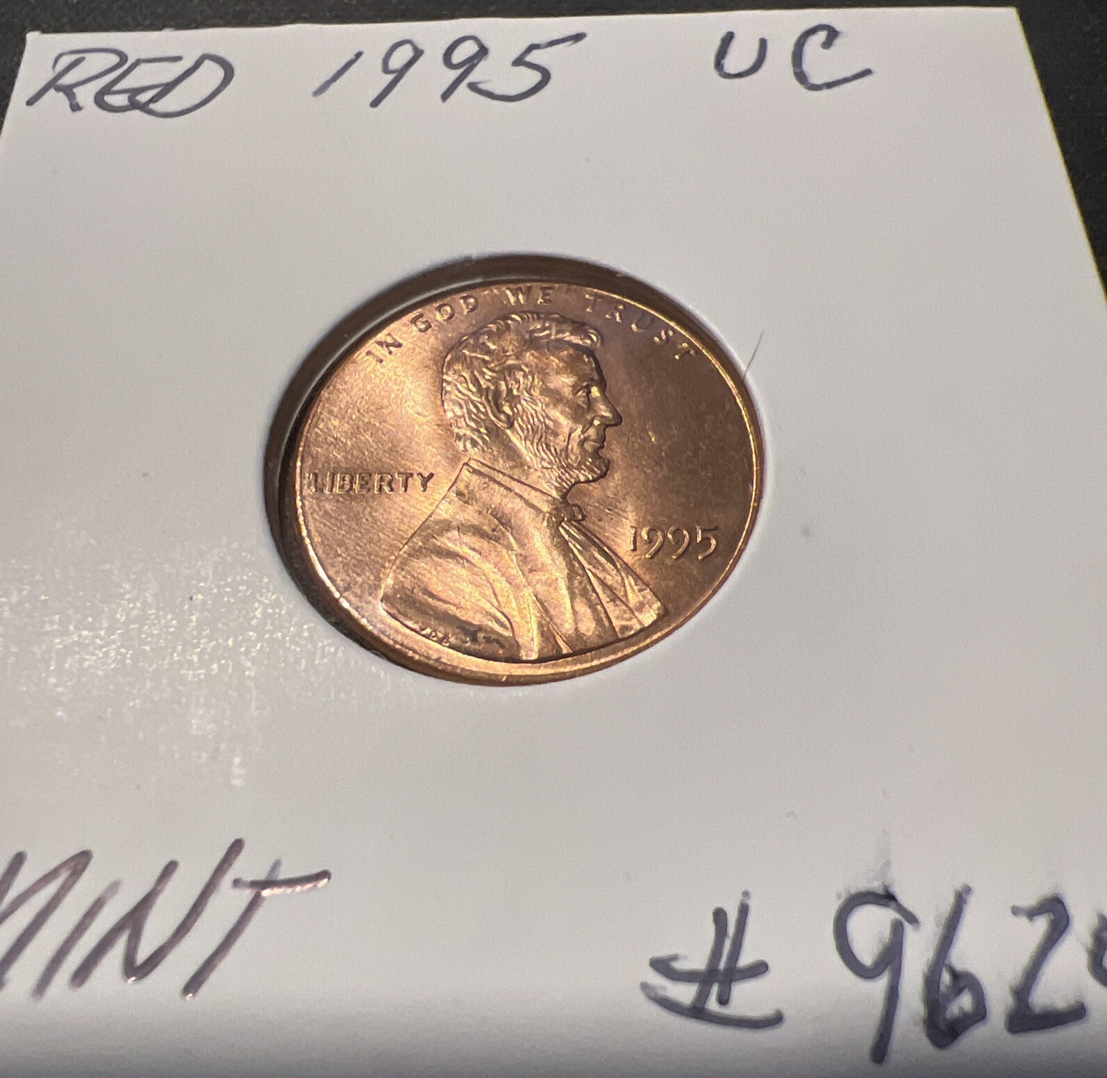1995 P Lincoln Memorial Cent (Red) Actual Coin TK2566*