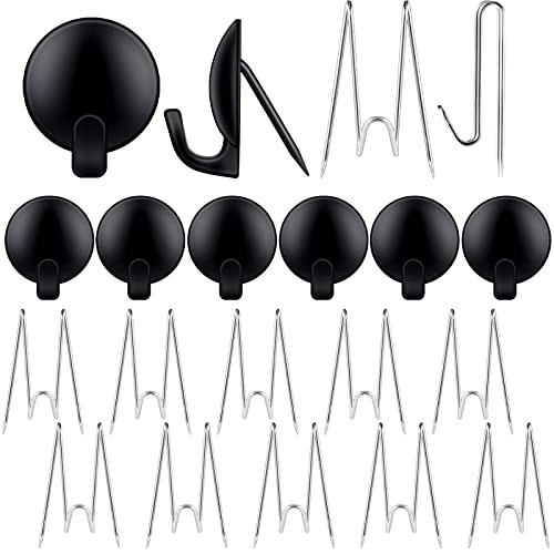 20 Pieces Metal Cubicle Hooks Fabric Panel Wall Hooks Set Cubicle Black, Silver