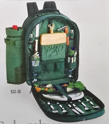Columbus Picnic Backpack by Picnic Time COMPLETE Corkscrew to Napkins NEW w Tags