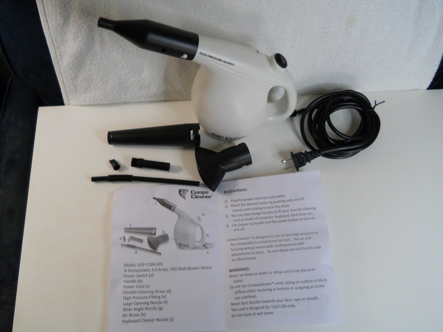 IT Duster CompuCleaner Electric Air Duster Model BC-2 3/4 HP 500 Watt PC cleaner