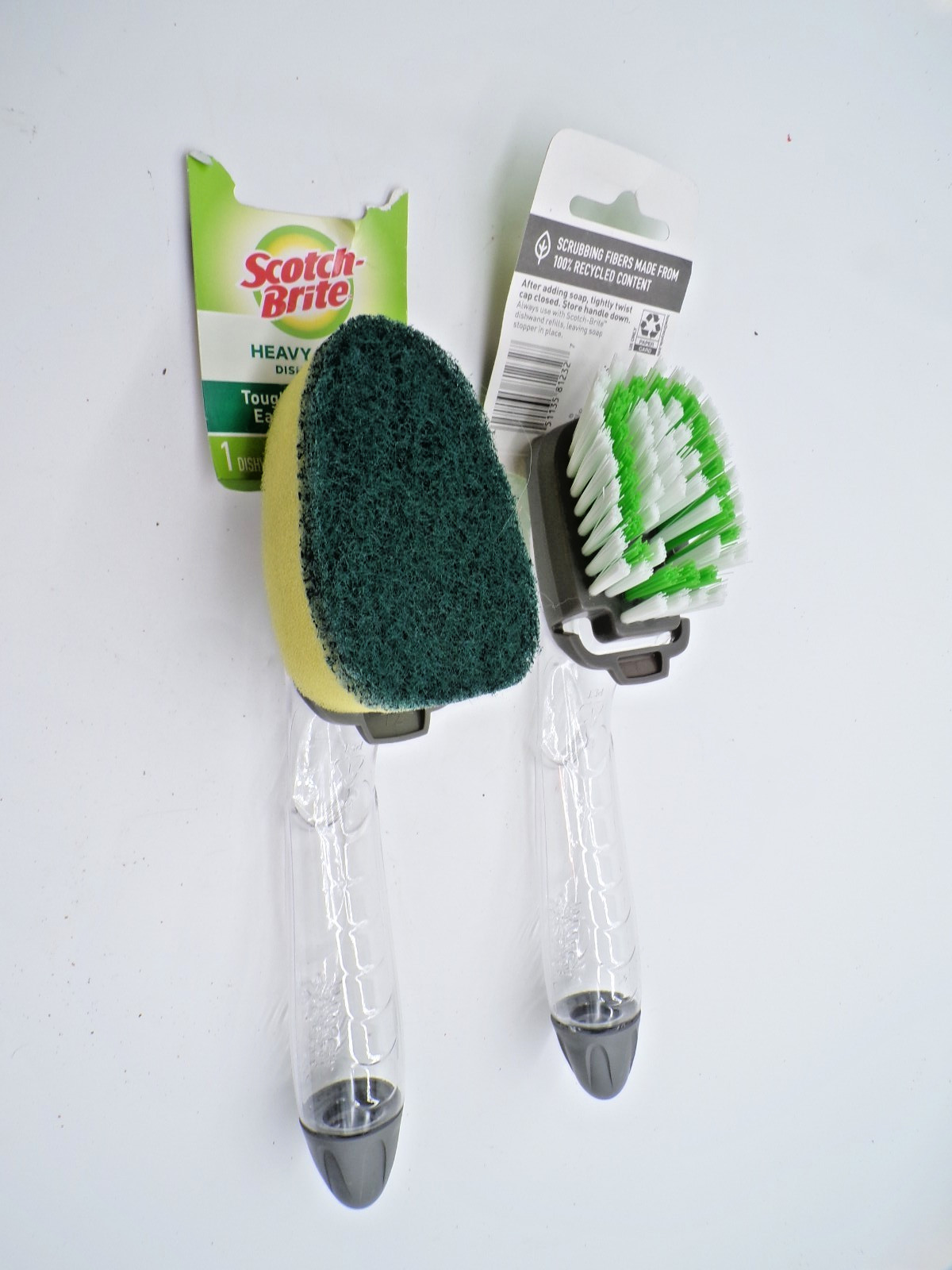 Lot 2 Scotch Brite 9" Dishwands- Sponge Scouer  & Brush  New