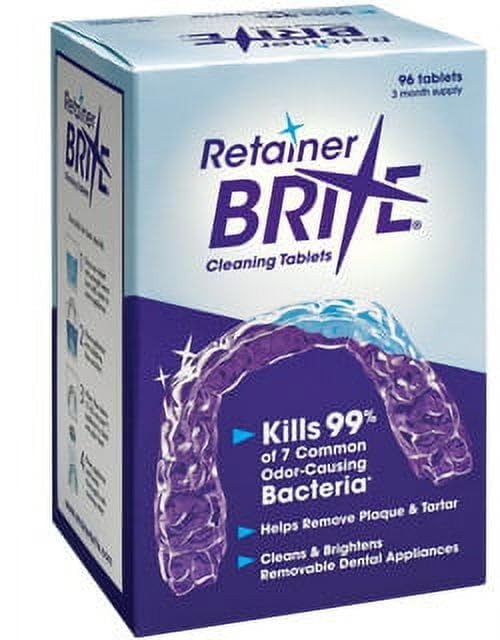 Retainer Cleaning Tablets for Appliances - 96 Count, Fresh  Effective Solution