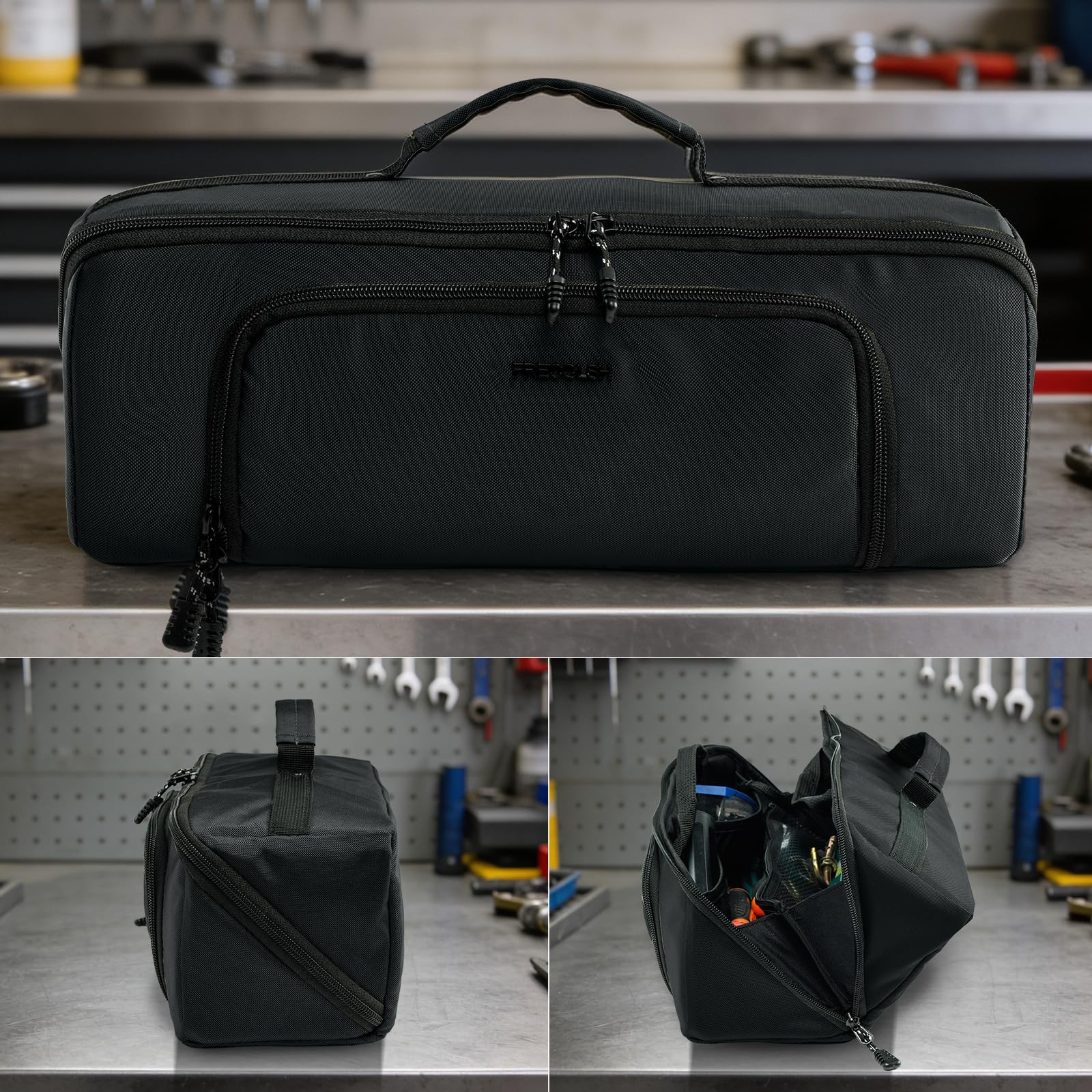 Portable Tool Bag Organizer WideOpen Tote Multi Compartments