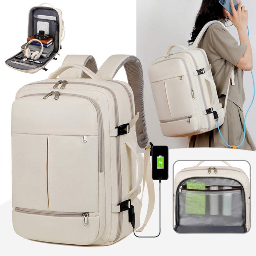 Large Capacity Backpack For Women Men Multiple Pockets And Zippers Versatile Com