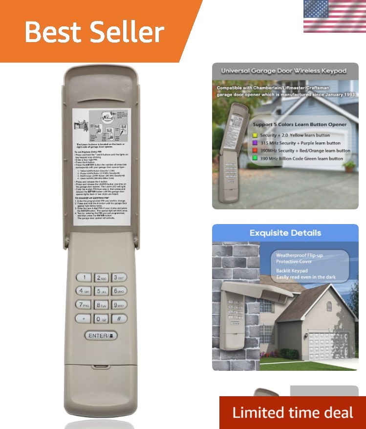 Garage Door Opener Keypad for Liftmaster/Chamberlain/Craftsman Openers, Repla...