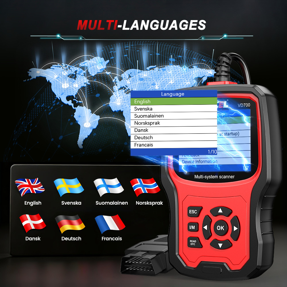 ANCEL VD700-US For VW Car OBD2 Scanner Fault Code Reader All System Diagnostic