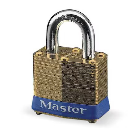 Master Lock 4Ka-0712 Padlock, Keyed Alike, Standard Shackle, Rectangular Brass