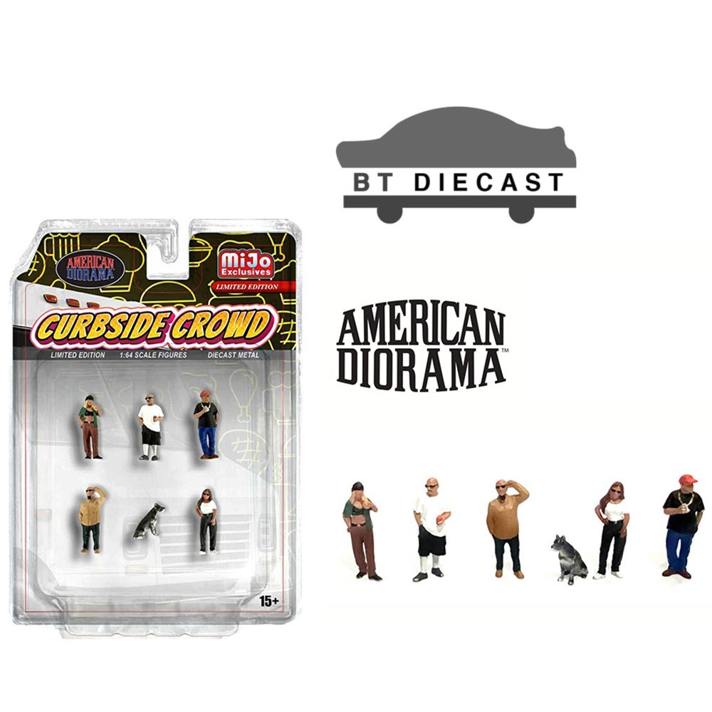 AMERICAN DIORAMA 1/64 DIECAST FIGURES SET CURBSIDE CROWD AD-2429
