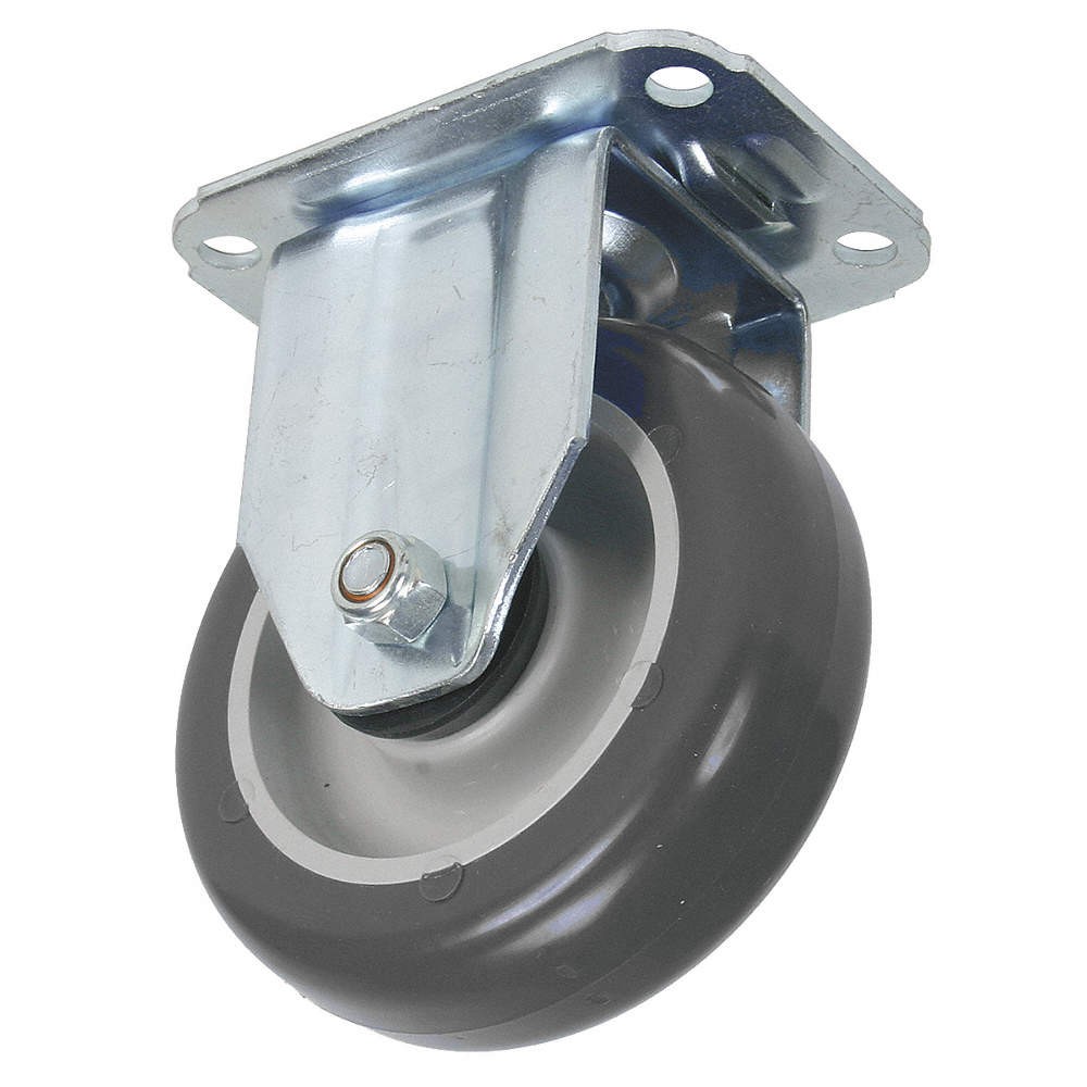 GRAINGER APPROVED 1G194 Plate Caster,Rigid,Rubber,4 11/16"H 1G194