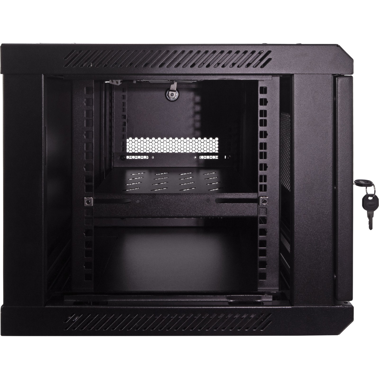 6U IT Wall Mount Network Server Data Cabinet Rack Perforated Door Lock w/shelf