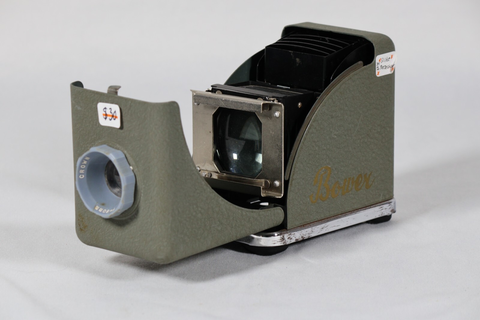 Vintage Antique Bower green 80mm f3.5 crown slide film projector