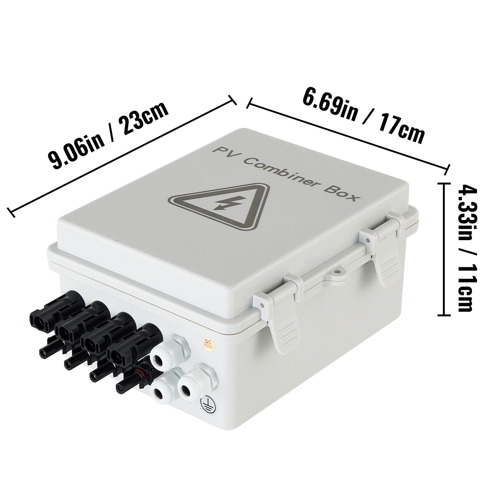 Uimoso Solar PV Combiner Box 4 String 15A for Solar Panel System, ABS Case, IP65