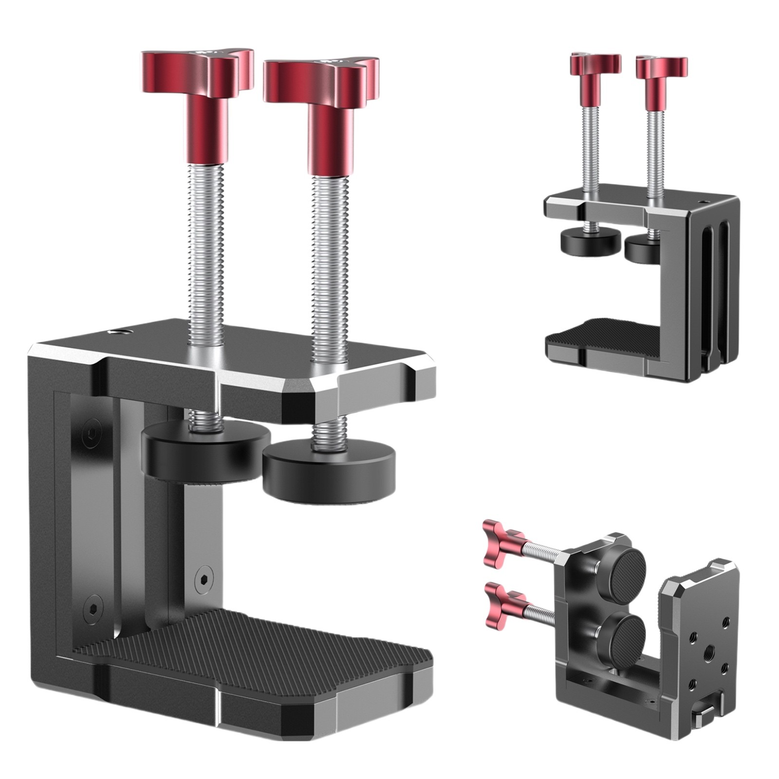 Aluminum Desk C-Clamp Mount with 1/4" 3/8" Threaded Holes for GoPro DSLR Monitor