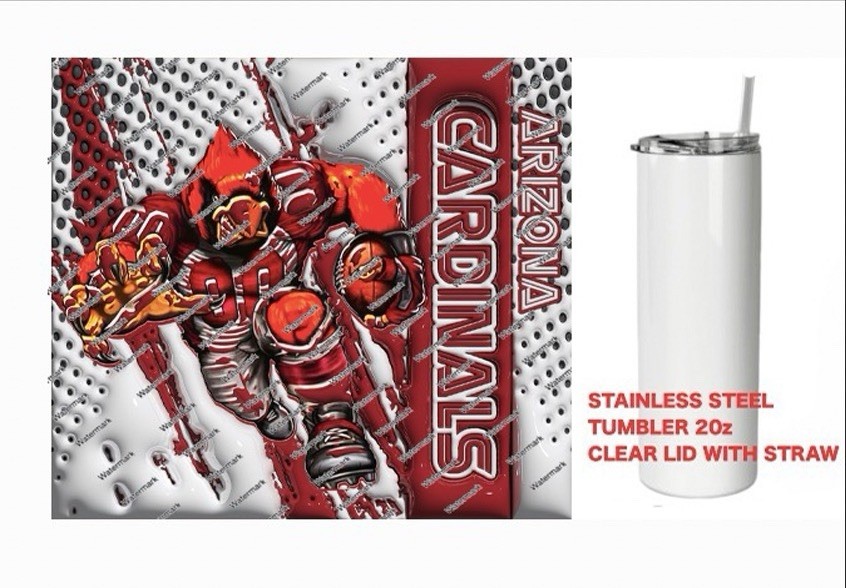 CARDINALS  - COLORFUL 3D - Tumbler 20 oz Stainless Steel
