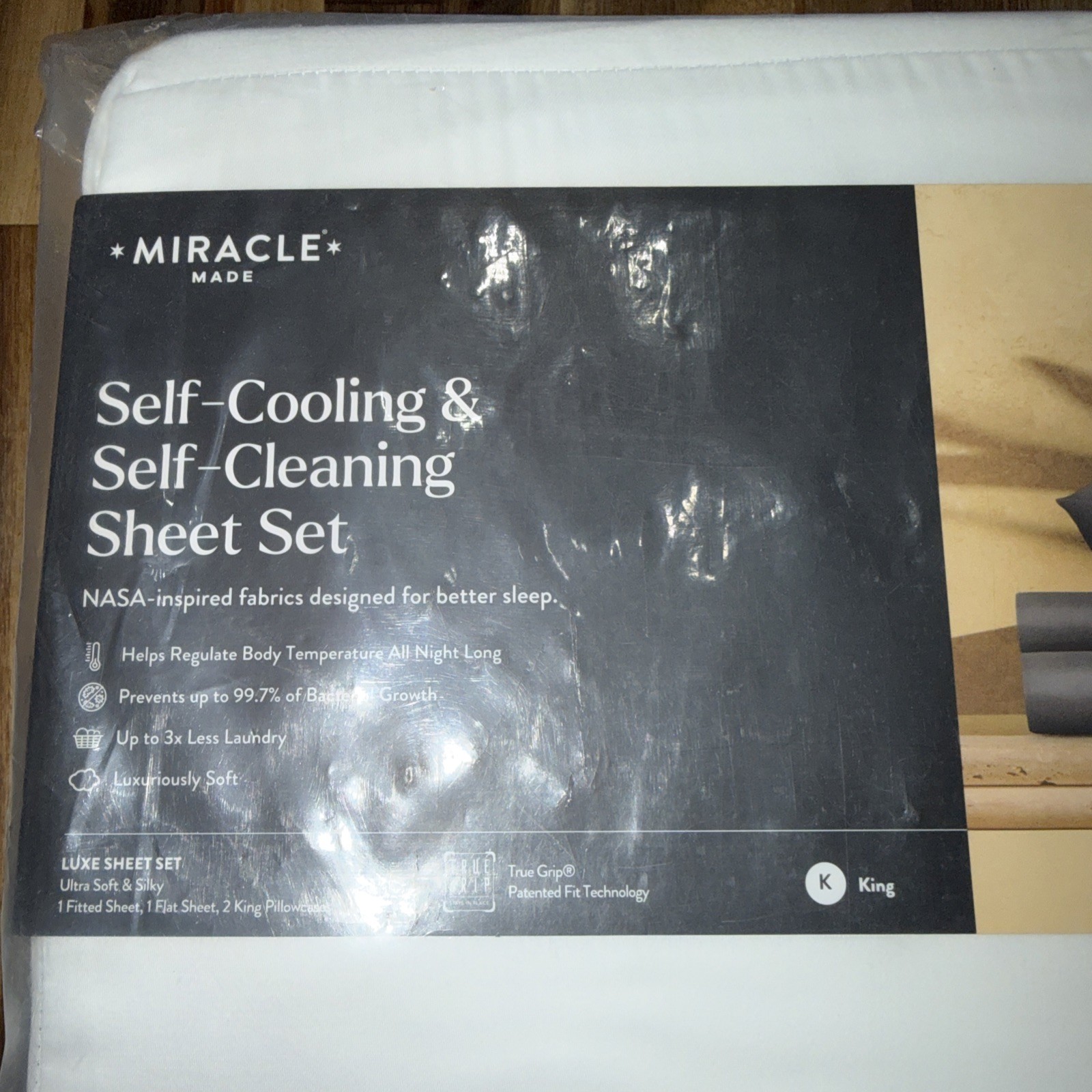 Miracle Made Sheet Set KING Luxe Self-Cooling Self-Cleaning -white- NWT